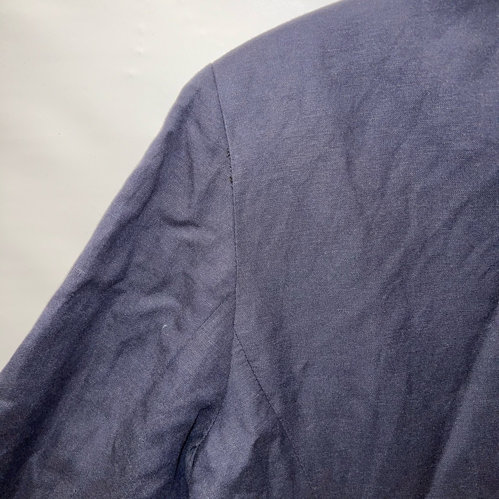 Levine Classics Trench Coat Women’s Sz 12 Blue Cotton Blend Pockets - Picture 10 of 15
